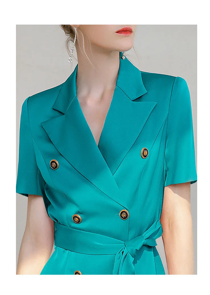 Turq Double Breasted Belted Blazer Dress