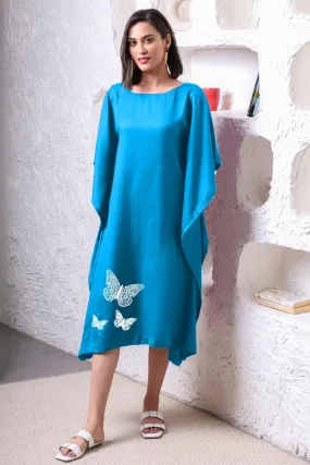 Turquoise Rayon Long-Kaftan - Titili