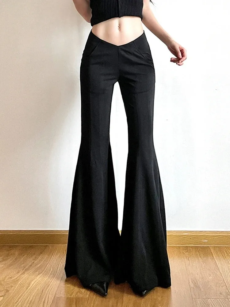 V-shape Low Rise Flared Pants
