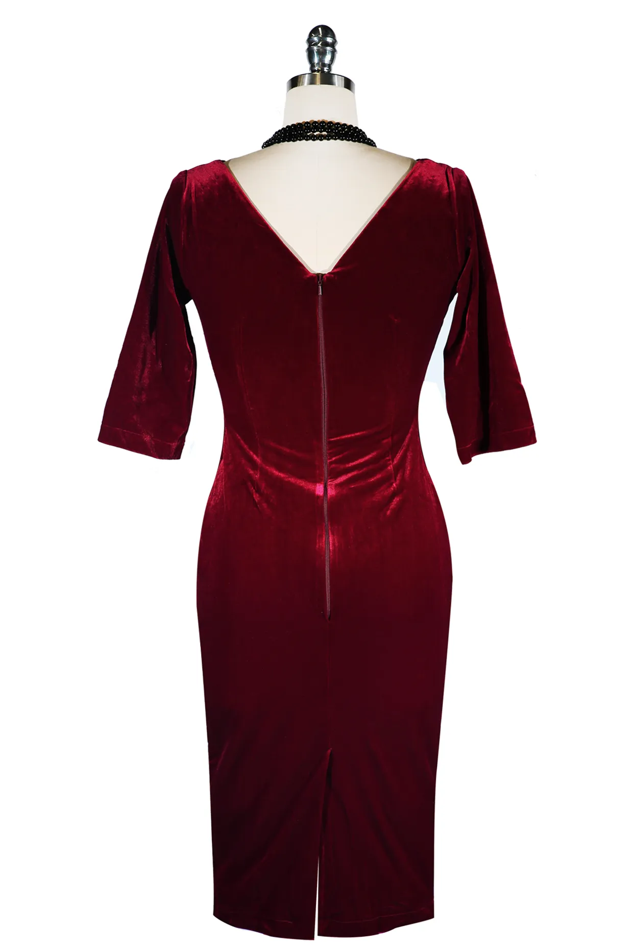 Velvet Vamp Dress (Burgundy)