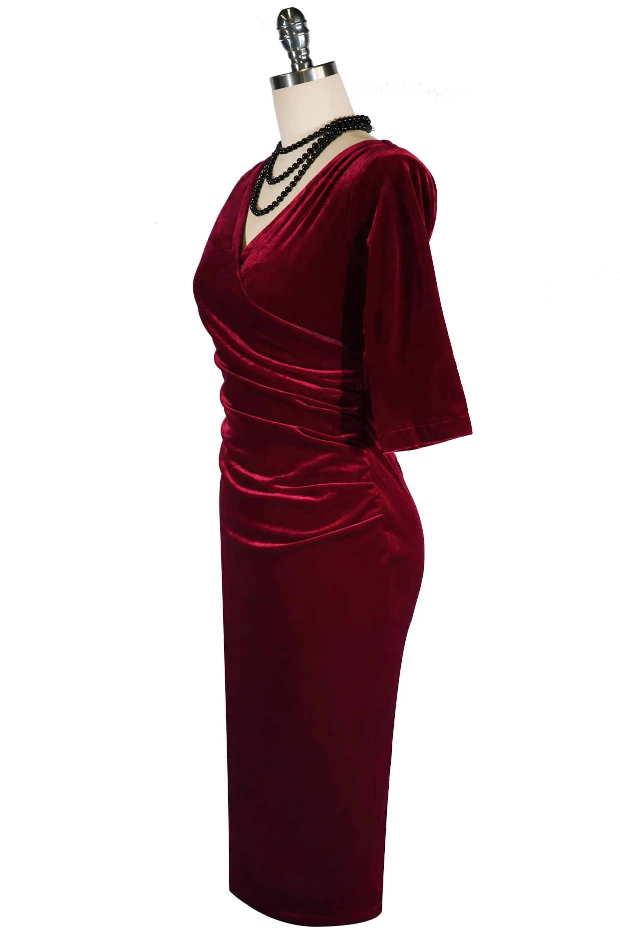 Velvet Vamp Dress (Burgundy)