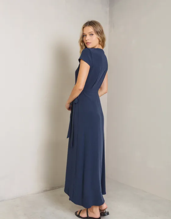 Vertiere Monica Wrap Dress  | Navy