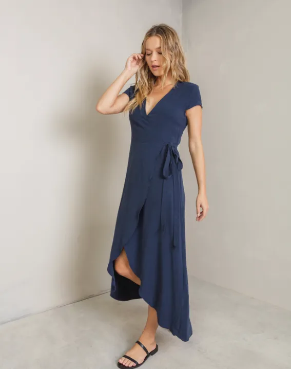 Vertiere Monica Wrap Dress  | Navy