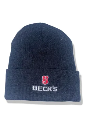 Vintage black beck's logo crest beanie hat