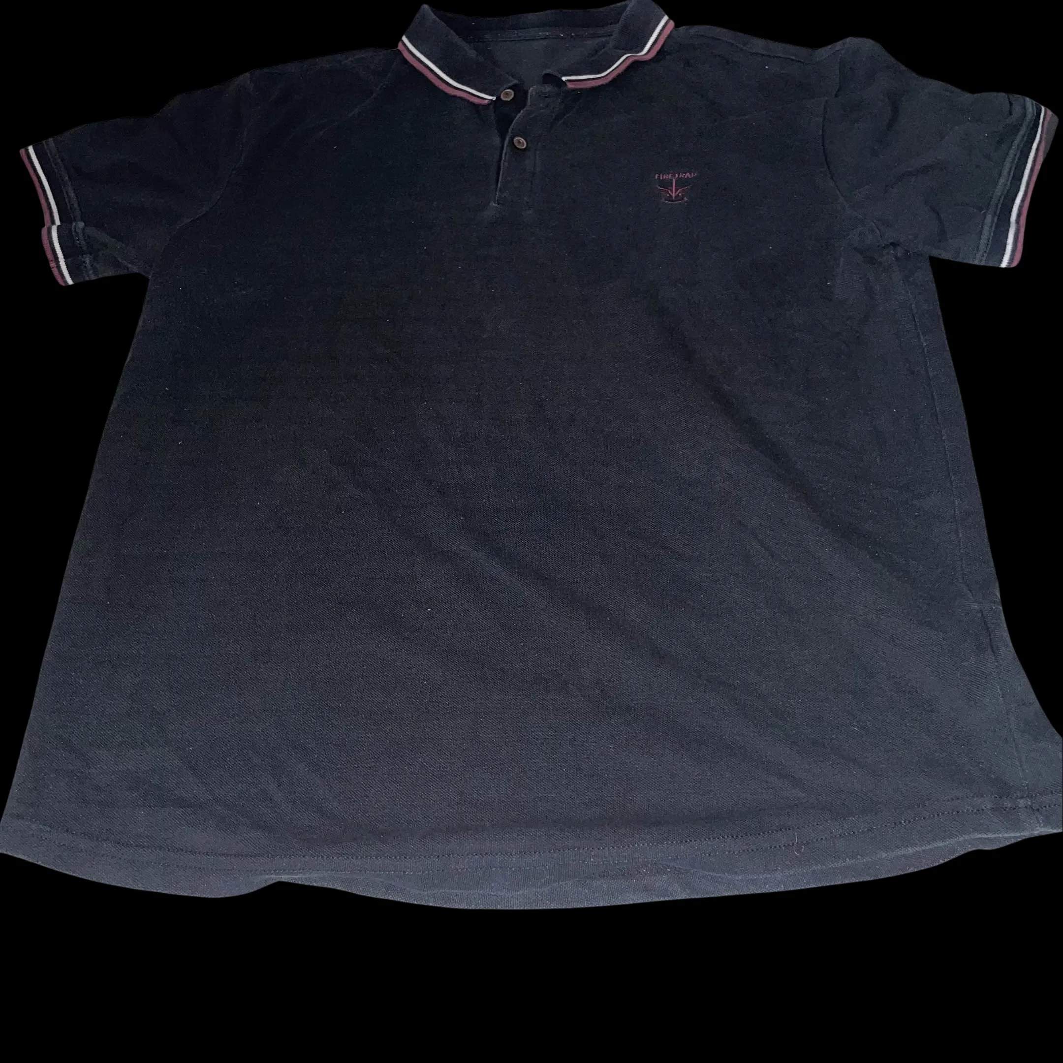 Vintage Black Firetrap mens large short sleeve polo shirt