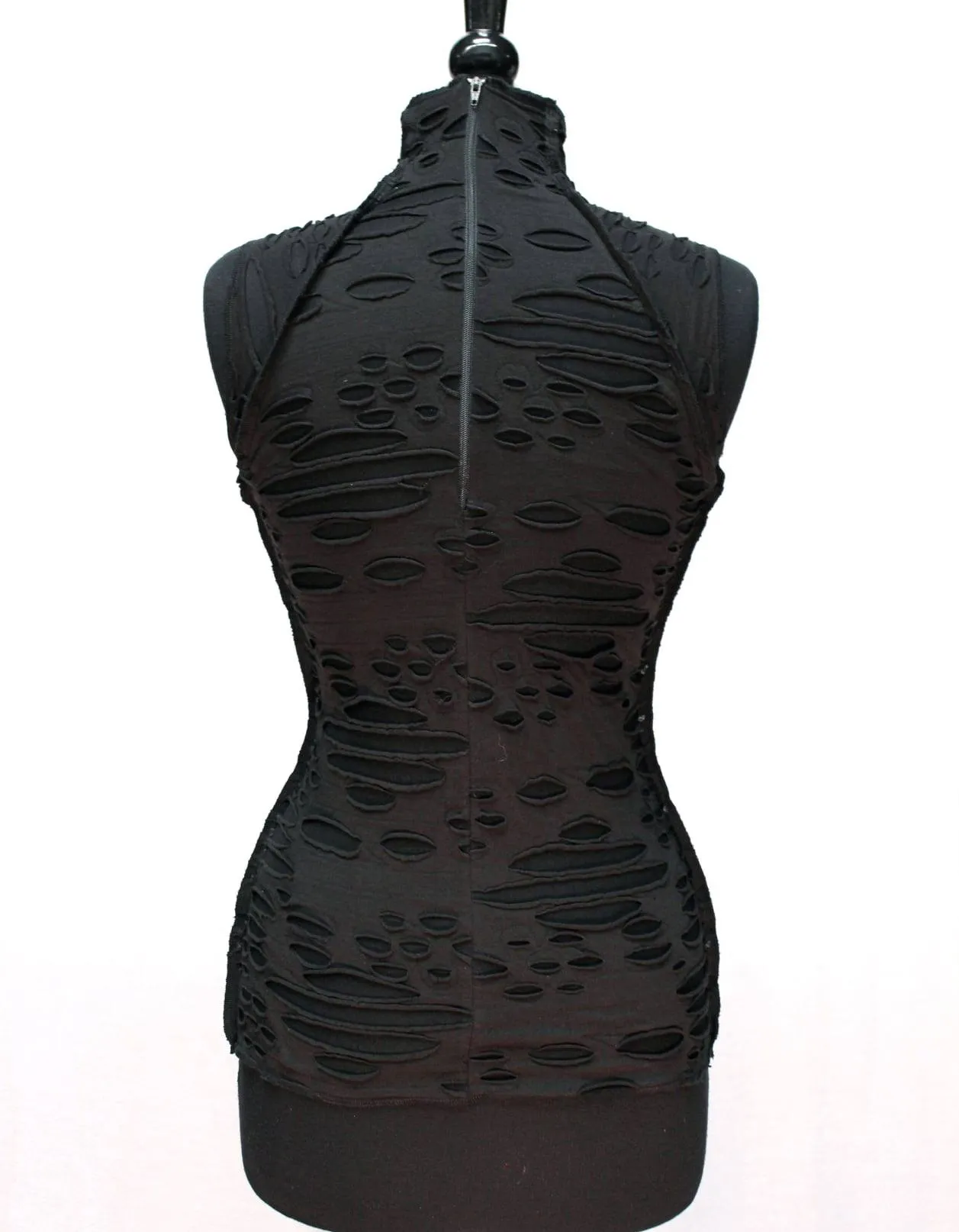 WASTELAND TOP - Black Decayed Fabric