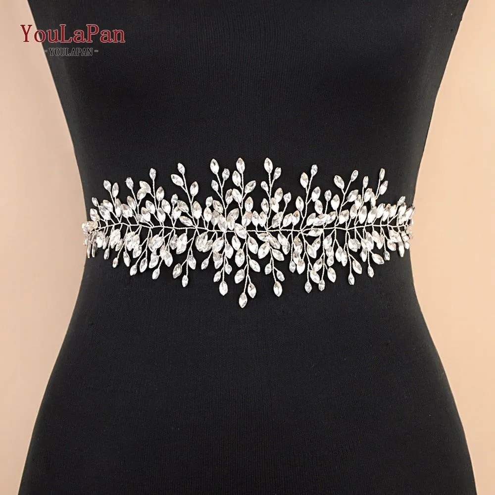 Wedding Dress Belt With Rhinestones Belt Bridal Sash Belt Silver