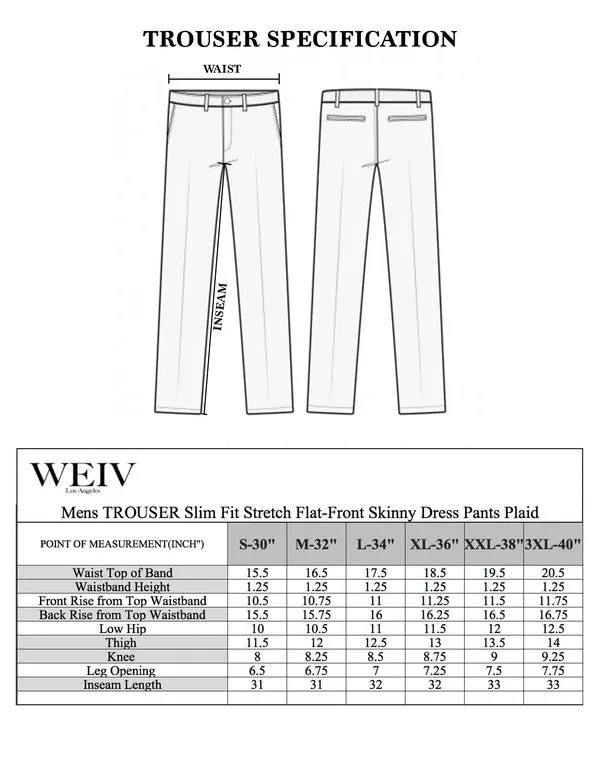 Weiv Mens Plaid Trouser Pants - Blue