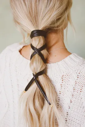 Wire Leather Ponytail Wrap