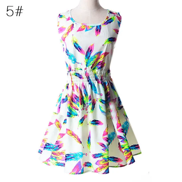 Women Casual Summer Chiffon Dress