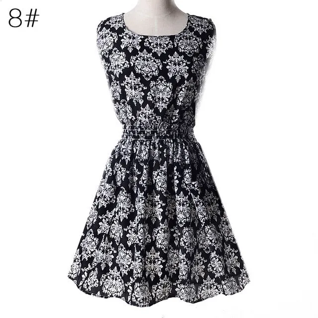 Women Casual Summer Chiffon Dress