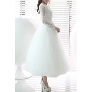 Women High Neck Ball Gown Skirt Fascinating Wedding Dress - C8475ZBD