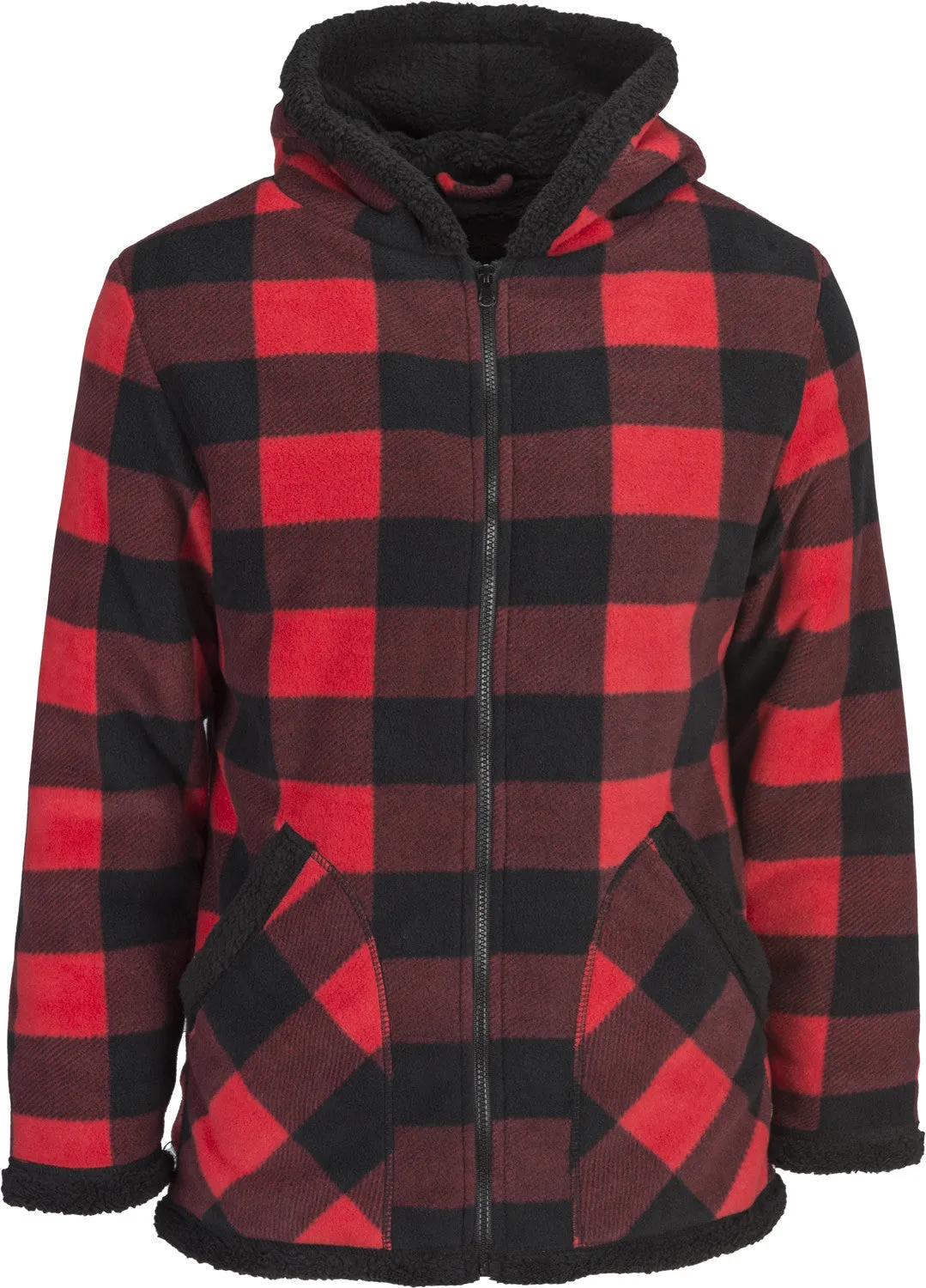 WOMEN'S PLAID FULL ZIP FLEECE JACKET