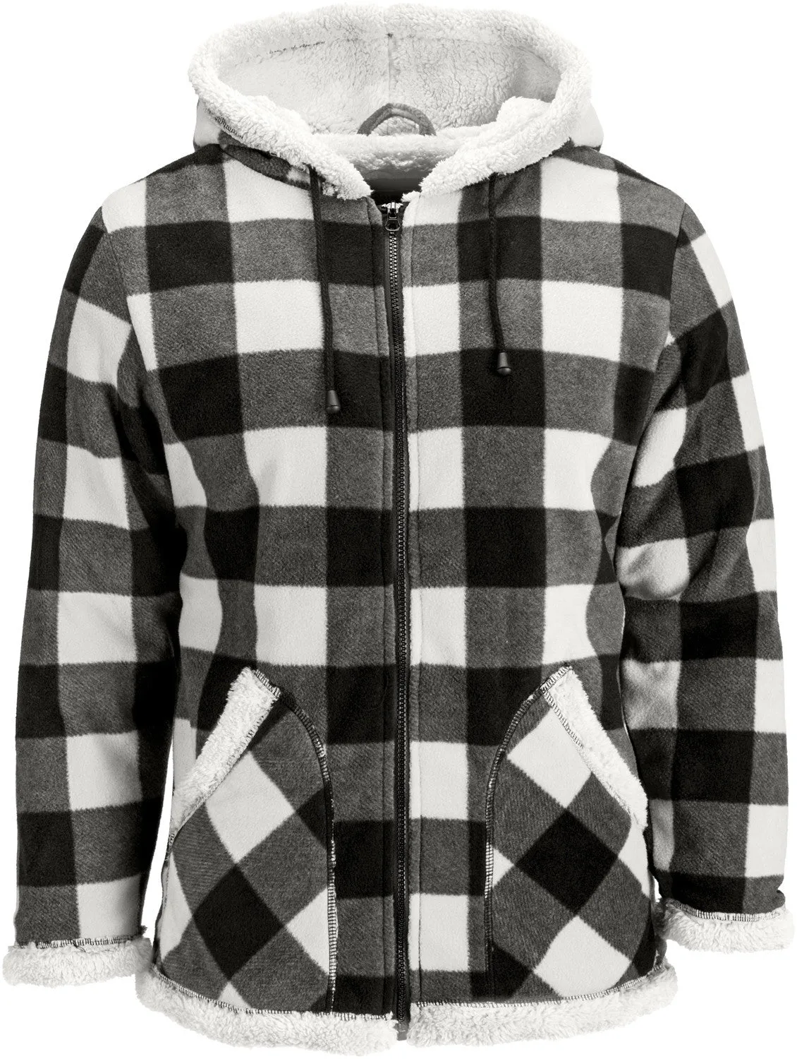 WOMEN'S PLAID FULL ZIP FLEECE JACKET