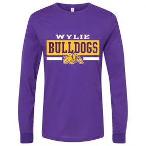 Wylie Bulldogs - Simple Striped Long Sleeve T-Shirt