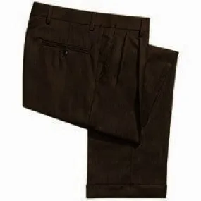 Zanella 'Bennett'- Brown Gabardine Wool Pleated Dress Trousers- size 36x32